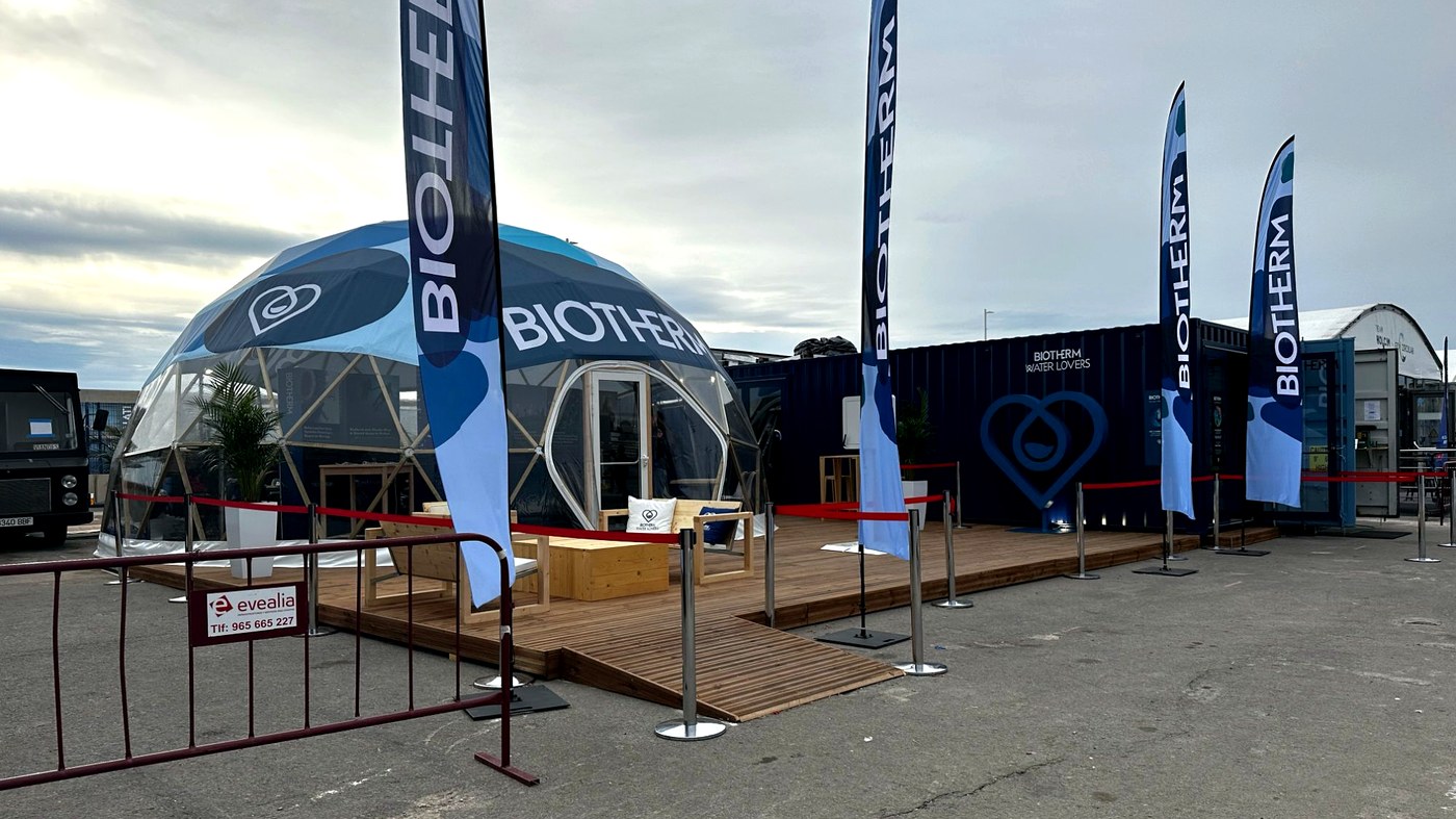 Dôme géodésique et conteneur Water Lovers — The Ocean Race Alicante 2023